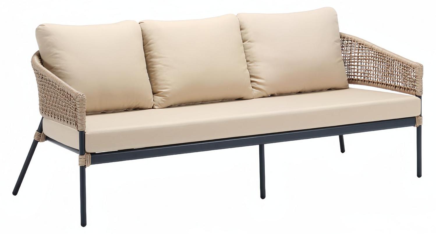 Dreisitzer Rattanmöbel Garten Terrasse Sofa Möbel Balkon Couch Lounge