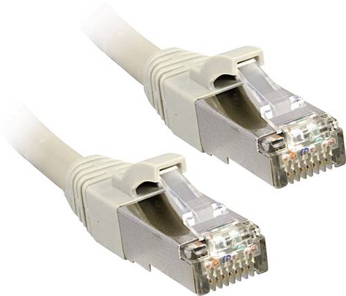 LINDY 47241 RJ45 Patchkabel CAT 6 F/UTP 0.50 m Grau mit Rastnasenschutz 1 St.