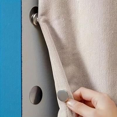 Inspired Living Modern Magnetic Curtain Tieback Hooks No Drill Metal Magnetic Holders For Stylish Windows 5 Pairs 25mm