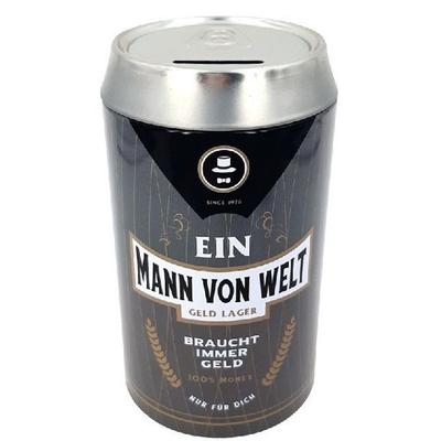 Bier-Spardose 'Ein Mann von Welt braucht immer Geld'