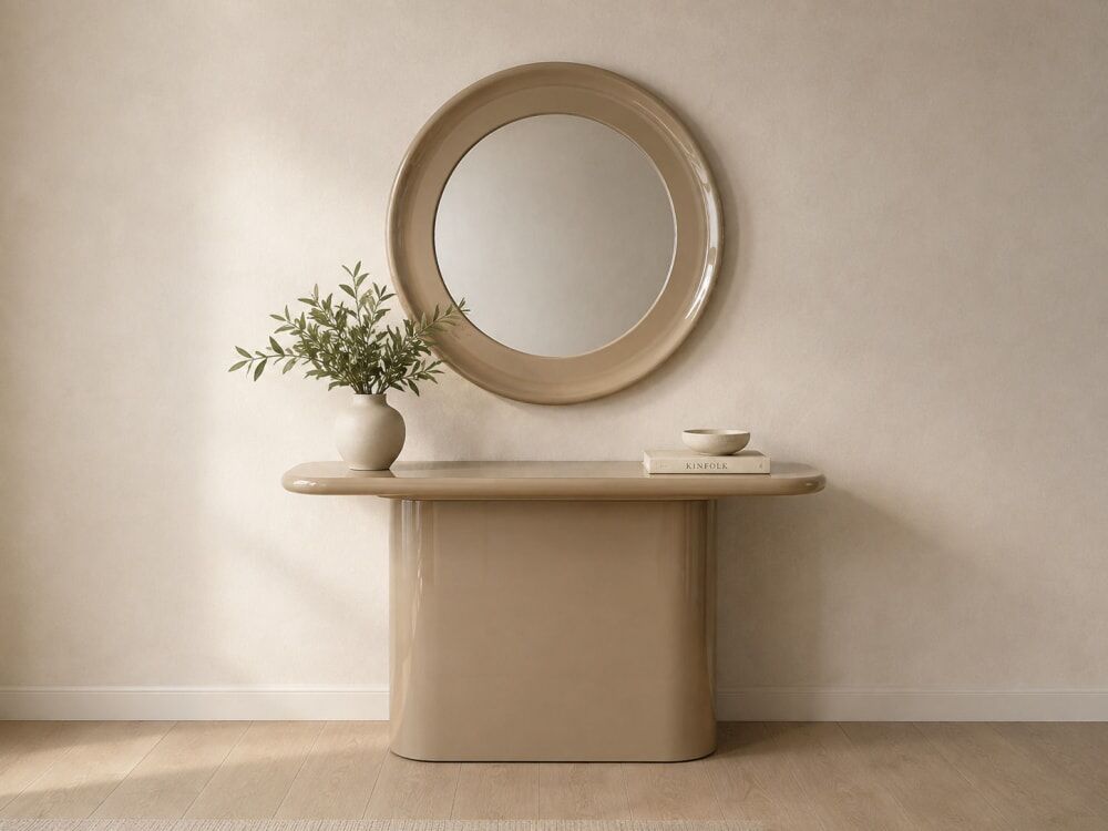 GEESE HOME Consola de mdf lacada en color topo brillante