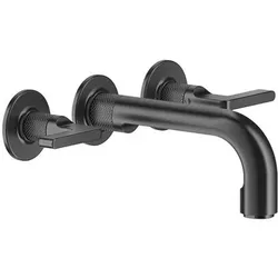 Gessi Inciso- Farbset für 2-Griff-Wannen-Armatur mit Hebel-Griffen mit Auslauf 170 mm, ohne Umsteller, 58094707, Farbe: Metall Schwarz gebürstet PVD