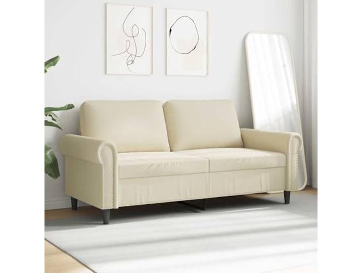 KTHLBRH Sofa 2-Sitzer Creme 140 cm Kunstleder Robuster Metallrahmen, Schaumstoffpolsterung, modernes Design, maximale Belastung 110 kg