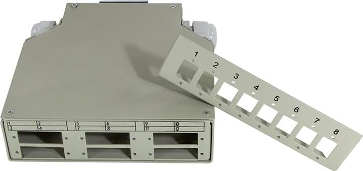 LogiLink vezeloptische aansluitdoos voor montage op DIN-rail, geschikt voor LC- of SC-connectoren