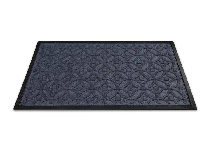 Fussmatte WECON HOME Midnight Mosaic , grau (grau blau), B:60cm H:4mm L:90cm, Polyester, Teppiche, Fussmatte, pflegeleicht, rutschfest, Ornamente, Innen & Aussen, Schmutzfangmatte