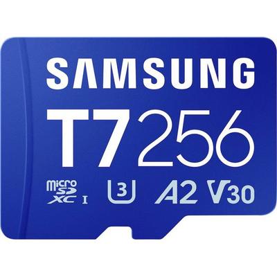Samsung T7 microSDXC-Karte Retail 256 GB UHS-I U3, A2 Application Performance Class, Class 10, v30 Video Speed Class