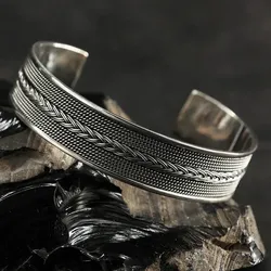 Drachensilber Armreif zeitloser Armschmuck Herren 925er Silber 16mm breit - Silber