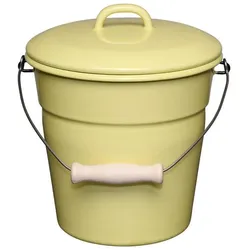 Riess Email Allzweckeimer mit Deckel 20cm 3,5L LEMON, Abfalleimer, Gelb