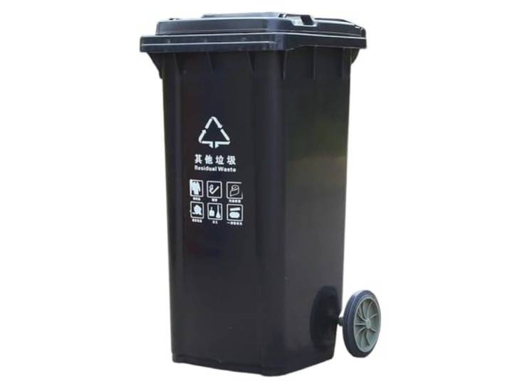 HBSSP Großer Mülleimer Outdoor-Mülleimer Mit Rädern Und Deckel, 100L 120L Großer Küchen-Mülleimer for Veranda, Hinterhof, Terrasse(Negro,120L)