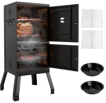 Costway Vertical 2-Tier Outdoor Barbeque Grill with Temperature Gauge