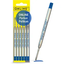 ONLINE® Kugelschreiberminen 6 St. 0.6 mm Blau