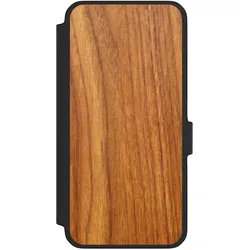 Nivocase Klapphülle für Samsung Galaxy A56 5G Handyhülle aus Kunst Leder NIVOflip schwarz Holz Holzoptik (Samsung Galaxy A56 5G), Smartphone Hülle, Schwarz