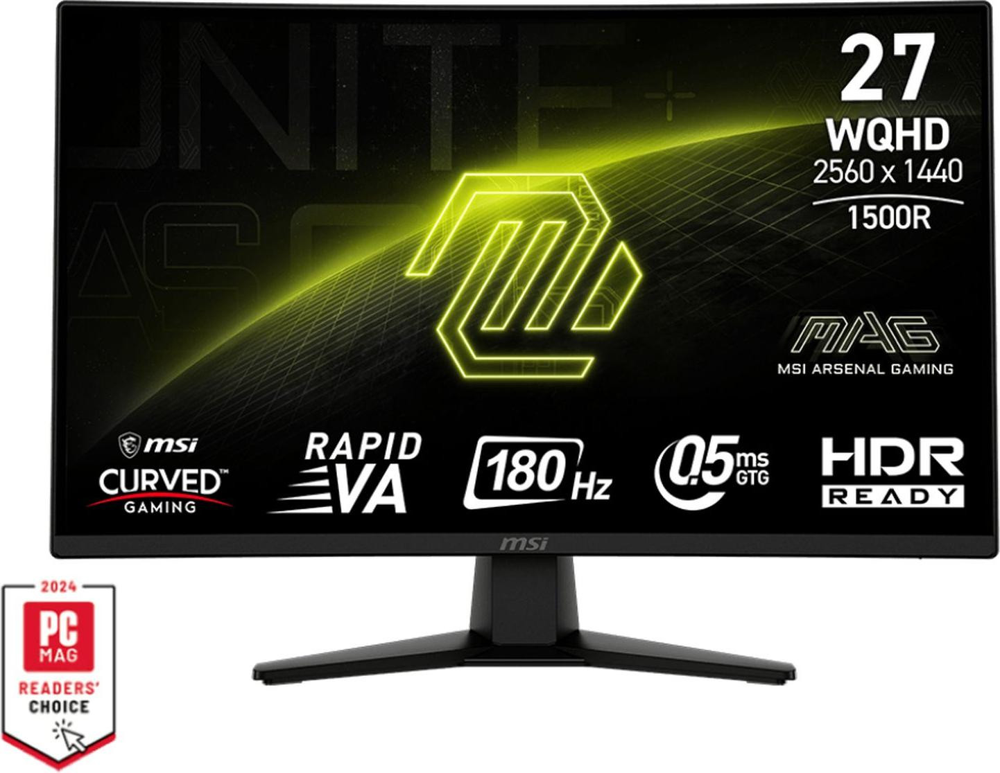MSI MAG 274CQF Curved Gaming Monitor 27 inch WQHD VA 180Hz 0.5ms