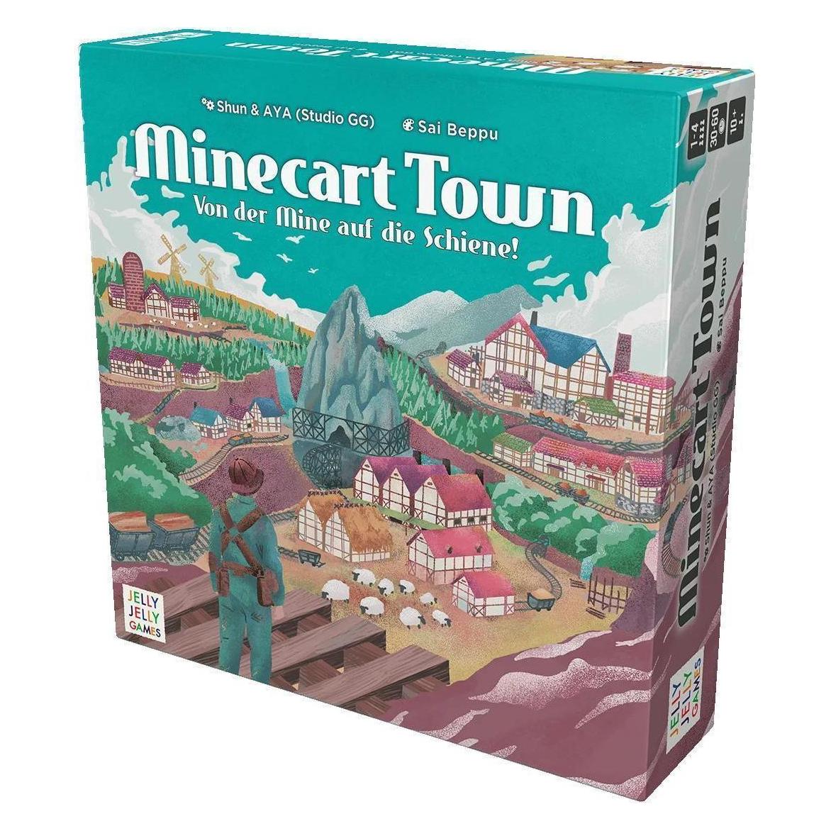 Asmodée Minecart Town - Plättchenlegespiel für Stadt- und Schienenbau (Deutsch, 1 - 4 Spieler) (424936)