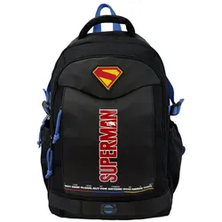Superman Kinder Rucksack Schulrucksack mit 3 Fächern