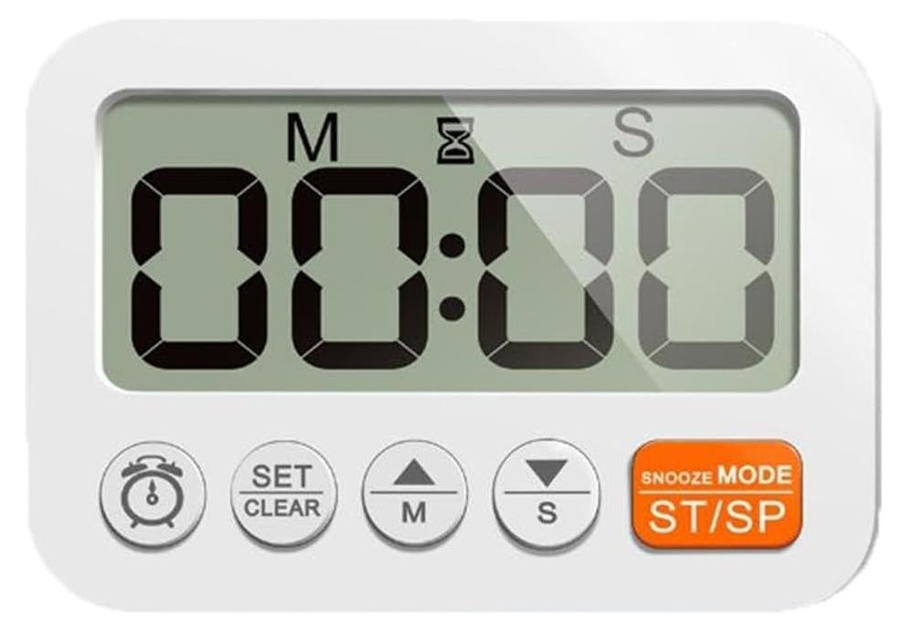 Dripio Digitale wekker met afteltimer en magnetische achterkant, wit