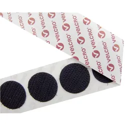 Velcro brand, Klettband, VELCRO E28801533011425 Klettpunkte zum Aufkleben Haftteil (Ø) 15 mm Schwarz 130 (15 mm)