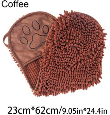 Happy Pet Pantry QuickDry CozyWrap Pet Bath Robe Towel For Dogs & Cats coffee