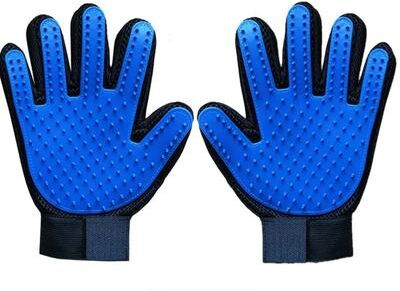 Uplift Treasures Breathable Pet Grooming Hair Removal Gloves blue Pair