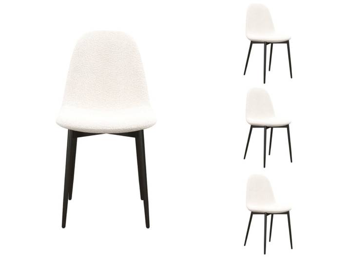 Chaise en tissu bouclette ecru (x4)