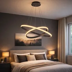 Hängeleuchte Deckenlampe LED Pendelleuchte Esszimmerlampe Kristalle Wohnzimmerleuchte, Aluminium, schwarz, Memoryfunktion, LED 3000K warmweiß, DxH 61x120 cm