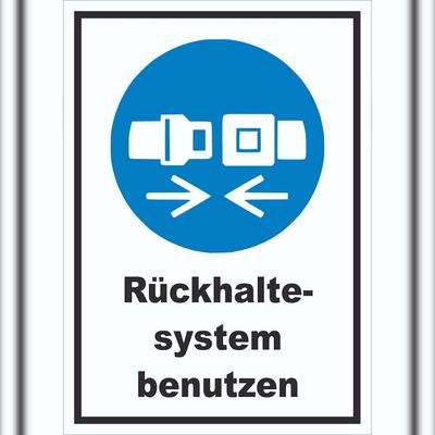 HB-Druck Rückhaltesystem benutzen Schild A3 (297x420mm)