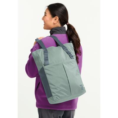Schultertasche JACK WOLFSKIN "ZOYA 2IN1 TOTE", Damen, Gr. onesize, grünzinnia, Polyamid, Taschen Schultertasche, 2-in-1 Tragetasche, vielseitig, Organizer innen