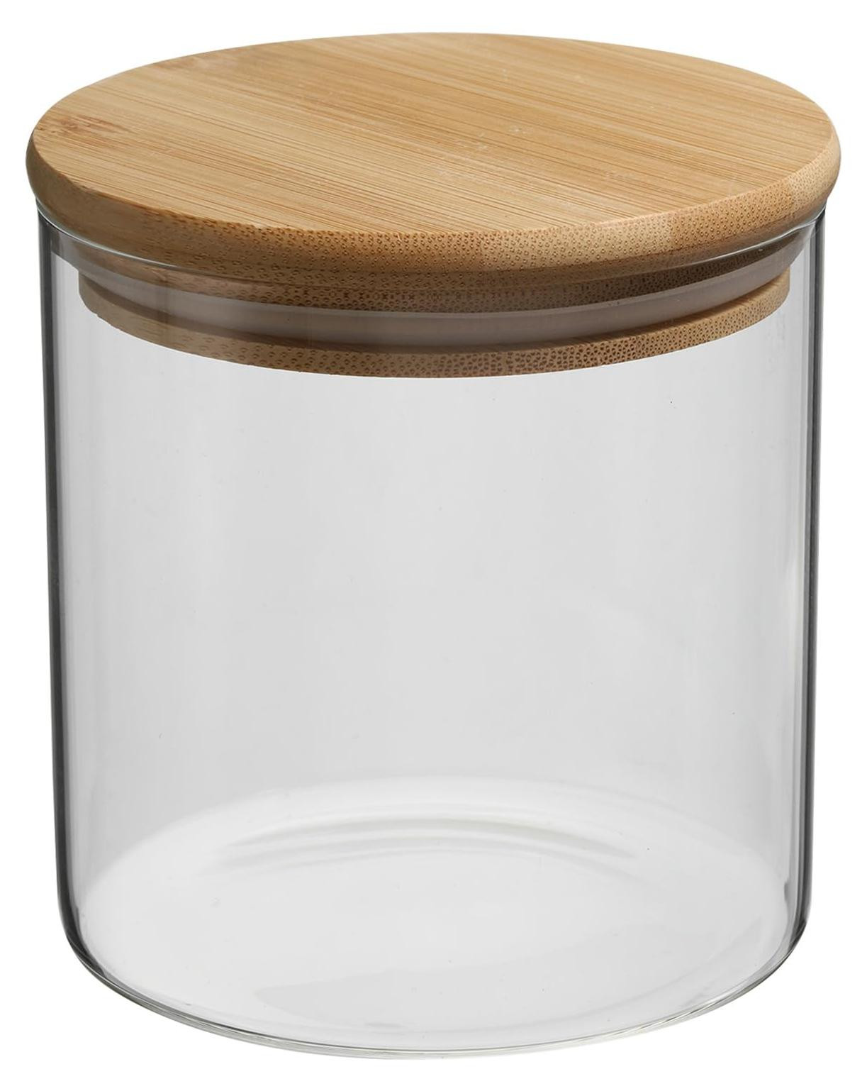 Dripio Glazen voorraadbus met bamboe deksel, luchtdicht, 650 ml, B/D/H: 10 x 10 cm