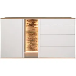 Mäusbacher Sideboard Meran Dekor Weiß / Matt