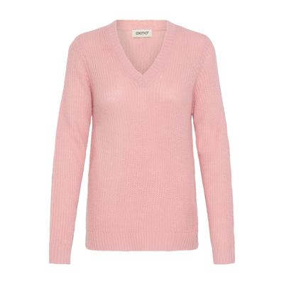 V-Ausschnitt-Pullover OXMO "V-Ausschnitt-Pullover OXFSinvi", Damen, Gr. L, rosa (zephyr melange), Obermaterial: 100% Polyacryl PAN., Pullover