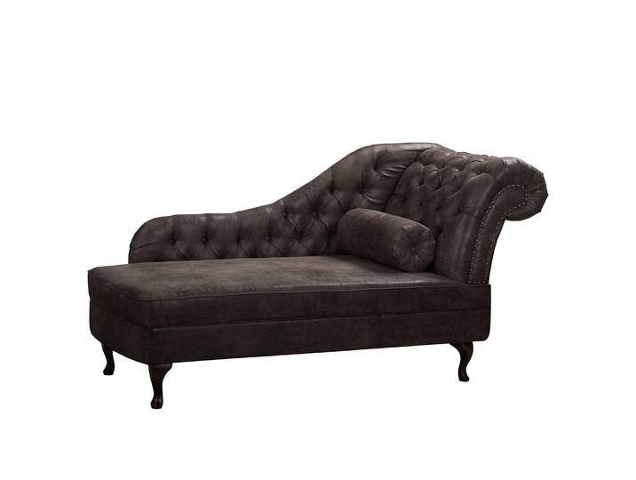 Recamiere Dale Braun Microfaser Goda 185 x 93 x 75cm Armlehne davorstehend rechts Glamour