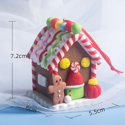 Multicon Wholesale Hub Holiday Gingerbread Christmas Tree Ornaments , House Decor With Rope style 3