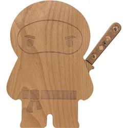 TOP Schneidebrett Ninja, Schneidebrett, Silber, Braun