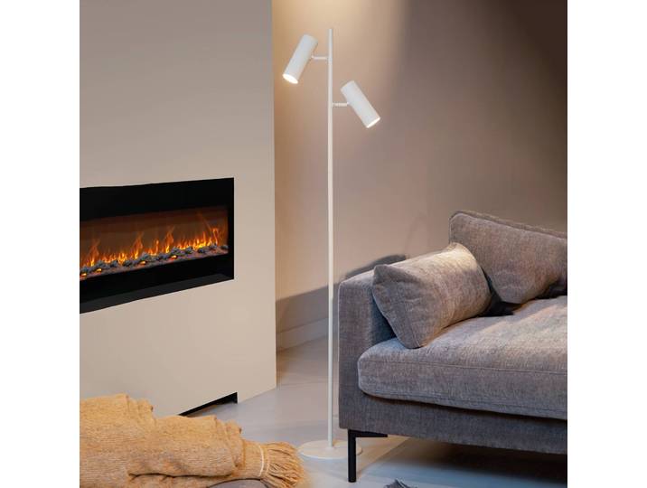 Vloerlamp Clubs, wit / opaal, Woon-/ Eetkamer, Aluminium, vloerlamp