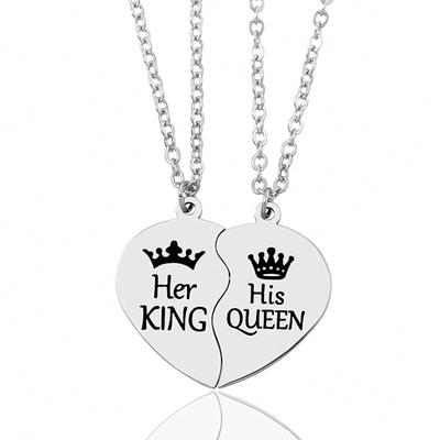 His Queen Her King Matching Couple Necklaces His Queen Her King Matching Couple Necklaces
