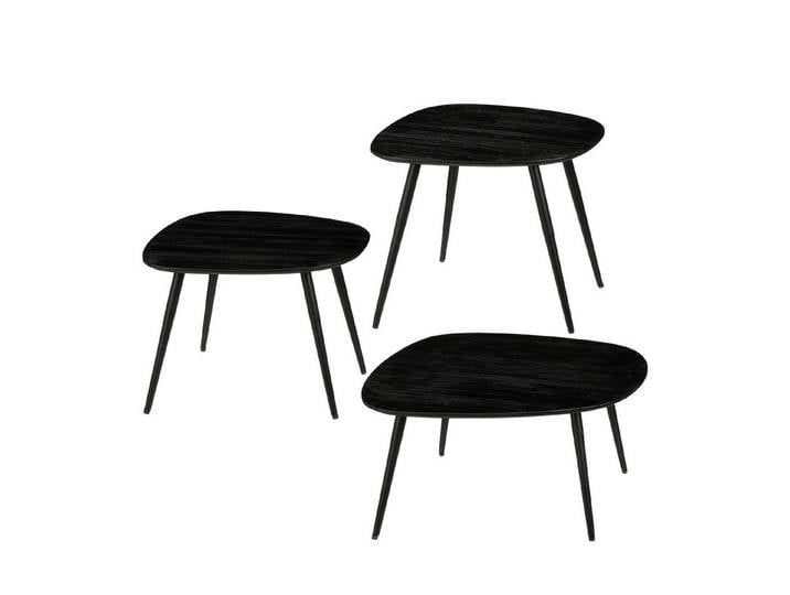 Mica Decorations Beistelltisch Mica Decorations Jailey Beistelltisch schwarz Satz von 3 - l62xb52xh34