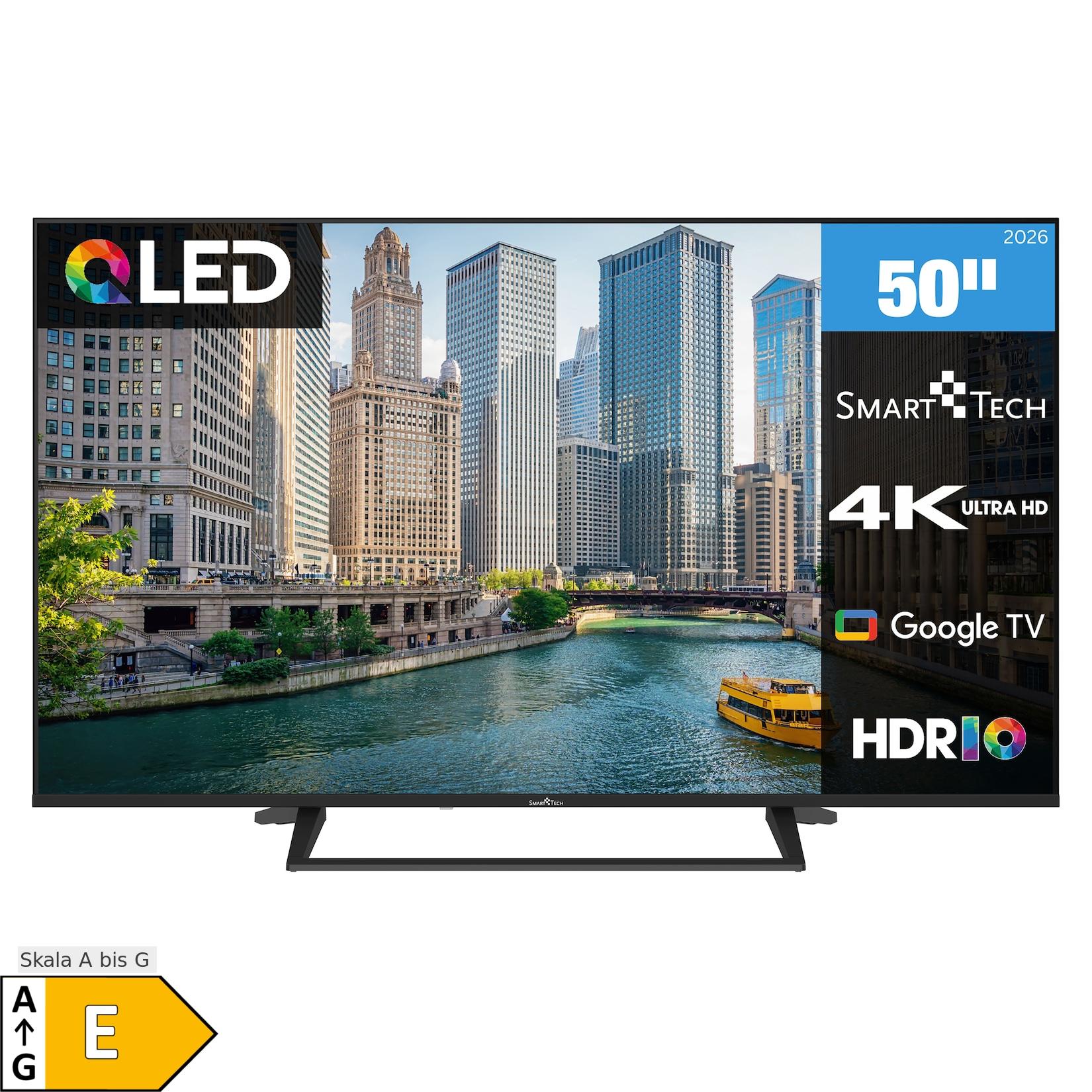 Smart Tech 50QG06K QLED Fernseher 50 Zoll Google TV - HDR Smart TV mit 4K UHD, Bluetooth (2026)