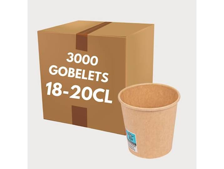 COVR Kraft Pappbecher, recycelbar, für heiße und kalte Getränke, robust und griffig, 18–20 cl (7 oz), 3000 Stück