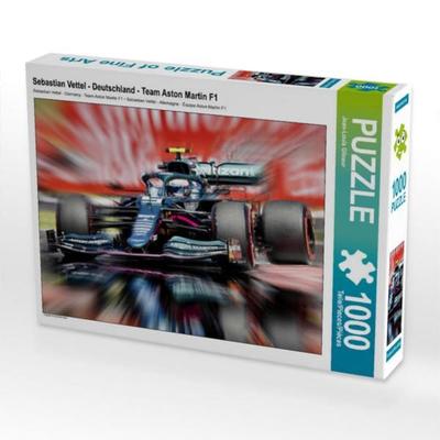 CALVENDO Puzzle Sebastian Vettel - Deutschland - Team Aston Martin F1 1000 Teile Puzzle quer | 1000 Teile Lege-Größe 64 × 48 cm Foto-Puzzle für