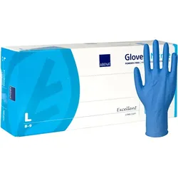 Nitrilhandschuhe Abena Excellent 30 cm lang blau L Gr. 8-9 puderfreie unsterile Nitrilhandschuhe, 100 Stück/Box