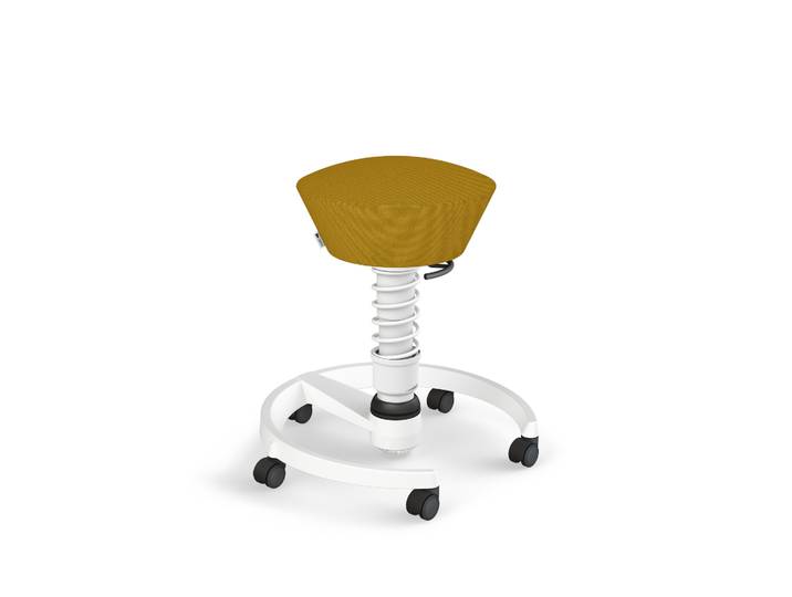 Bürohocker Aeris Swopper Gelb/Weiss, Hartbodenrollen, Dynamisches Sitzen - optimal für gesundes Sitzen