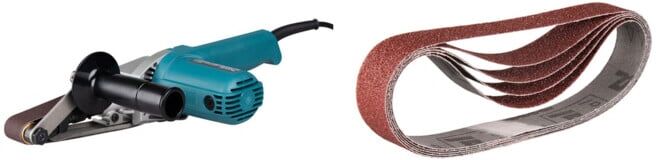 Set MAKITA Bandfeile 9031 + Schleifband 30x533mm K80 P-00103