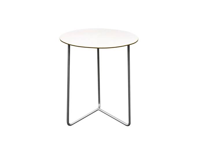 Grythyttan Stålmöbler Table High Tech Blanc-structure en acier avec galvanisation à chaud, Ø60 cm