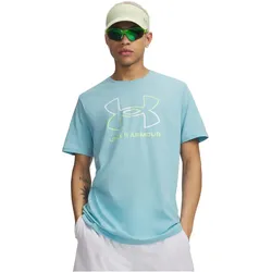 UNDER ARMOUR Foundation Sportshirt Herren 425 - blue haze/lumos lime/white S