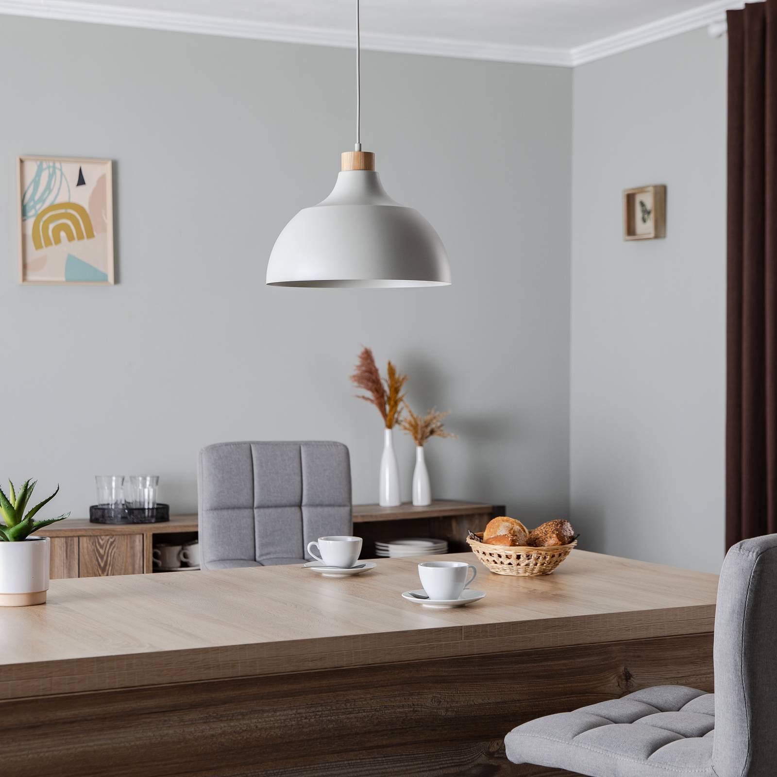 Pendant Light Kaitt TK Lighting, dimmable, Cream / amber, Living / Dining Room, metal, Scandinavian, Ceiling Light