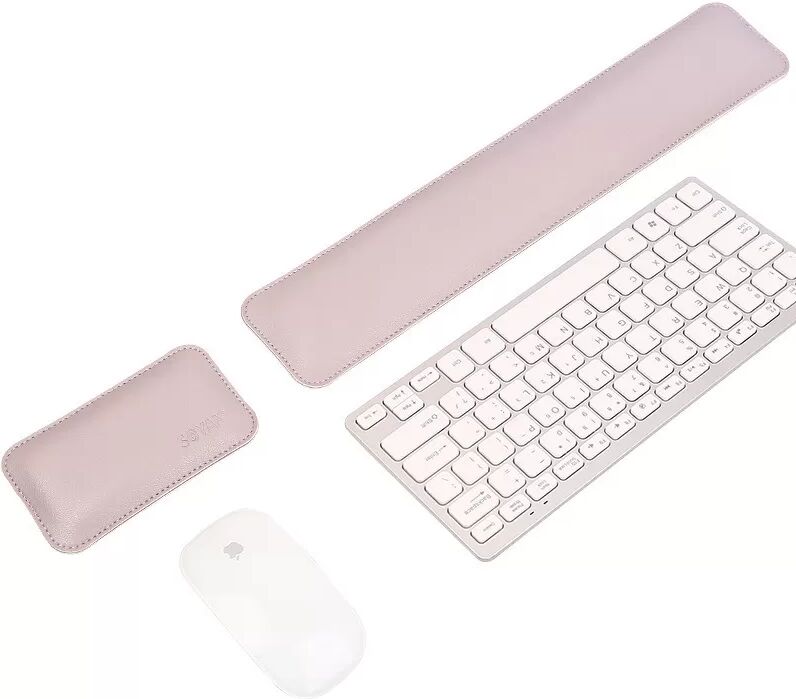 INF Ergonomische Tastatur und Maus mit Handballenauflage Silber-Grau