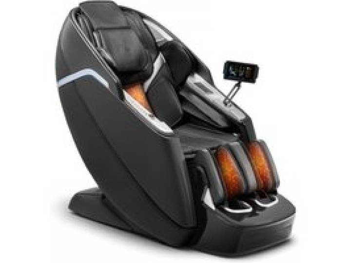 VEVOR Fauteuil de massage avec rail SL, fauteuil relaxation massage 3D/4D inclinable, zéro gravité, mode étirement yoga, avec voix IA, chauffage, 36 airbags, écran TFT, boutons d'accoudoir, roulettes