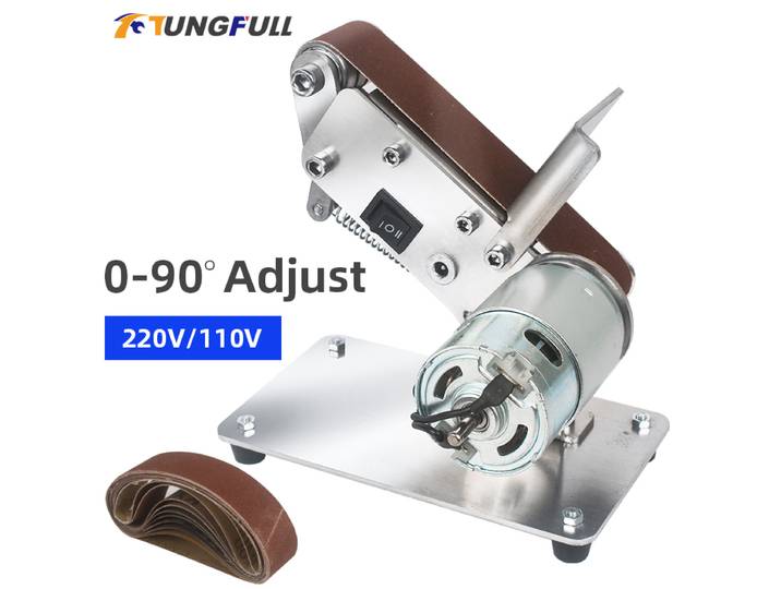 Mini ponceuse à bande électrique TUNGFULL - Meuleuse à bande portable pour le polissage des métaux et des bords tranchants, outil de bricolage