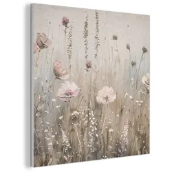 AKUSTIKBILD Blumen - Rosa - Modern - Beige Akustikpaneele 90x90 cm