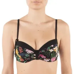 Chantelle Flowers Memory Foam Padded Bikini Bra Schwarz geblümt C 80 Damen